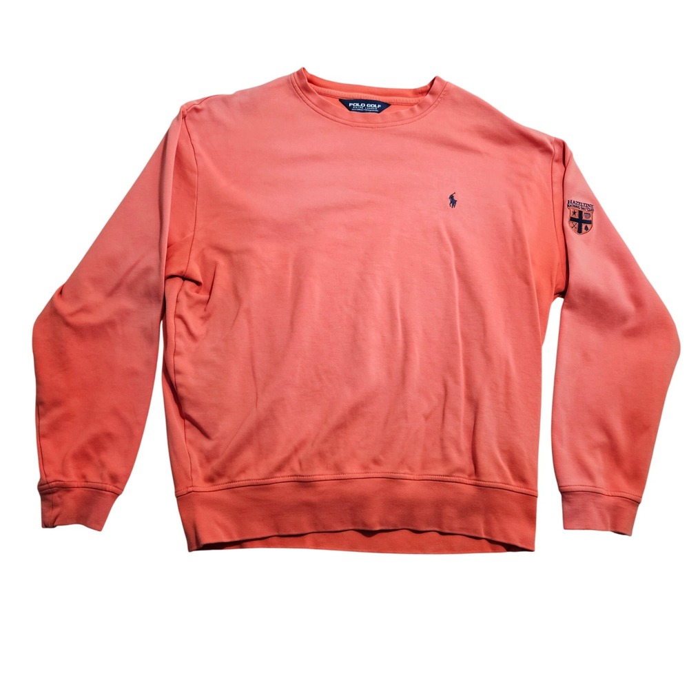 Polo Golf Ralph Lauren Sweatshirt Large Pink Hazeltine National Crest sun fade